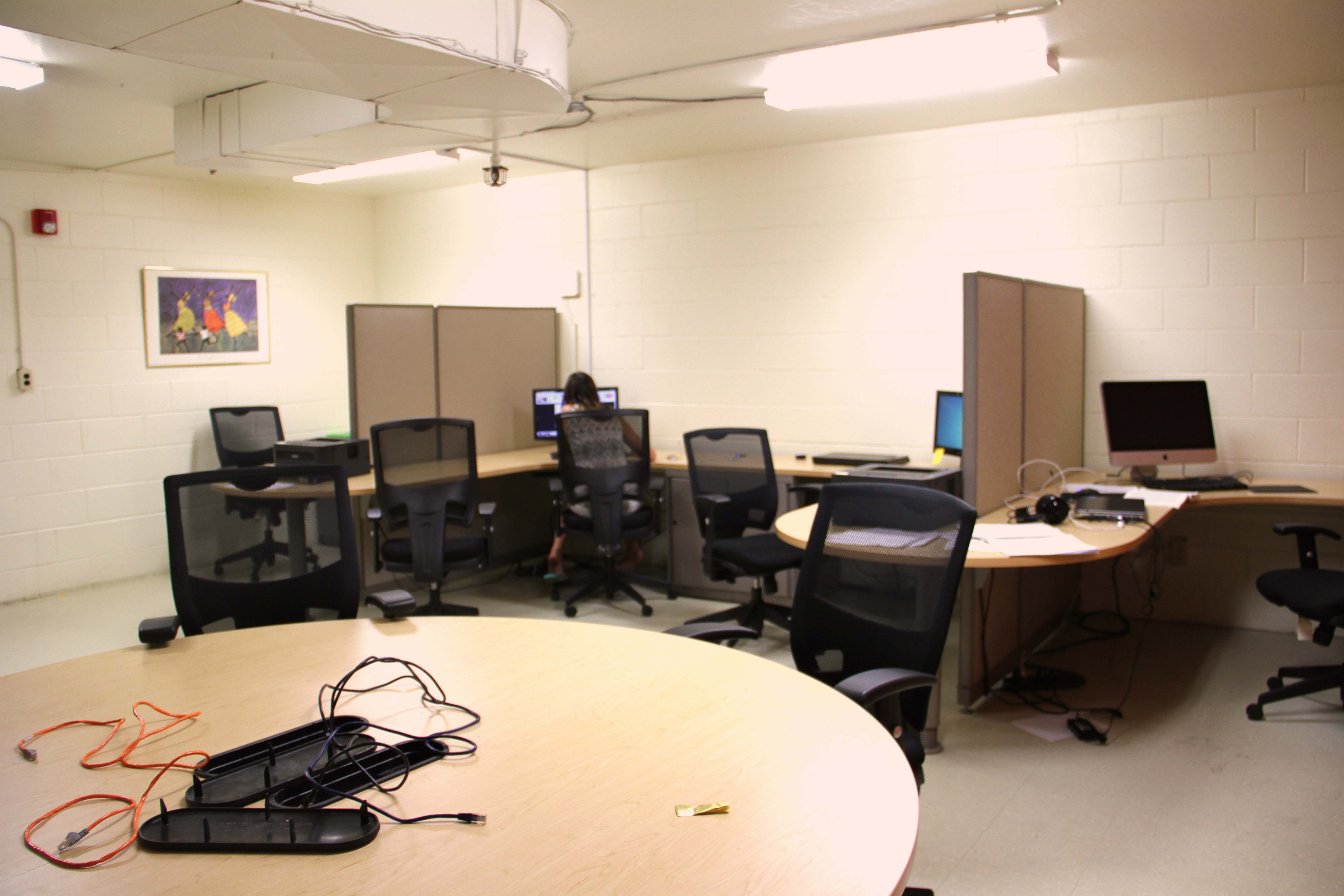 Resident Working in Computer Room