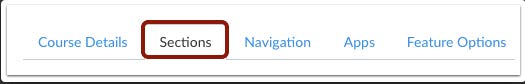 Canvas Sections tab