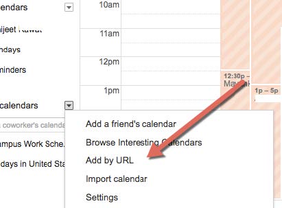 Add Canvas calendar by SJSU email URL