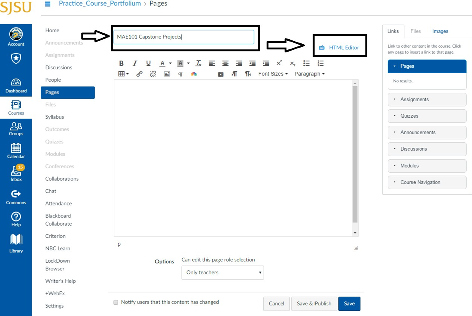 Canvas HTML editor