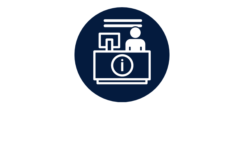 Icon graphic showing a help desk