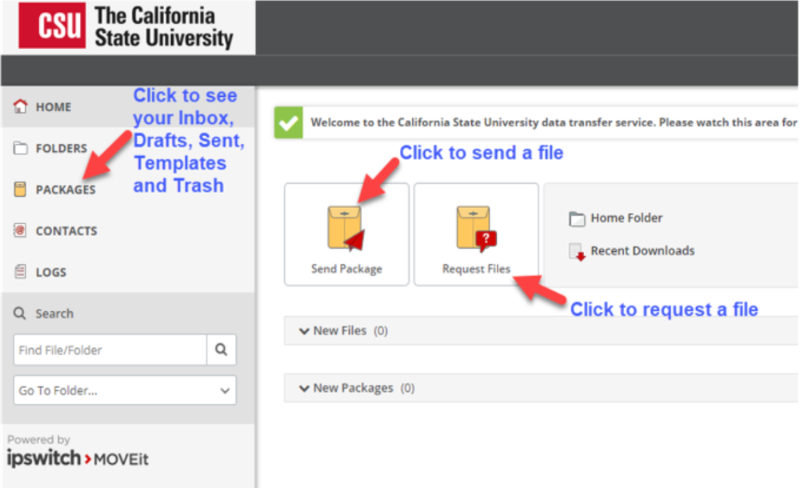 CSU MoveIT user interface.