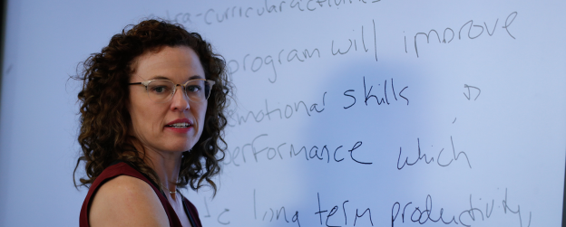 Professor teaching in a classroom