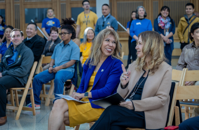 President Cynthia Teniente-Matson with San Jose City Manager Jennifer Maguire.