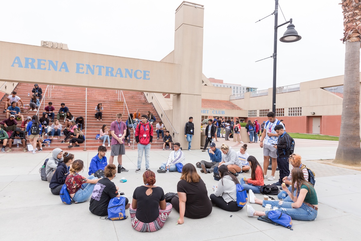 Students at Orientation.